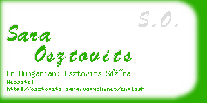 sara osztovits business card